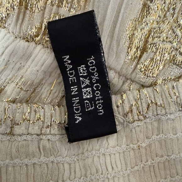 ME 2 Magic Maxi Dress Size L Fairy Boho Crochet Gold Cottage Festival Tiered - Picture 11 of 14